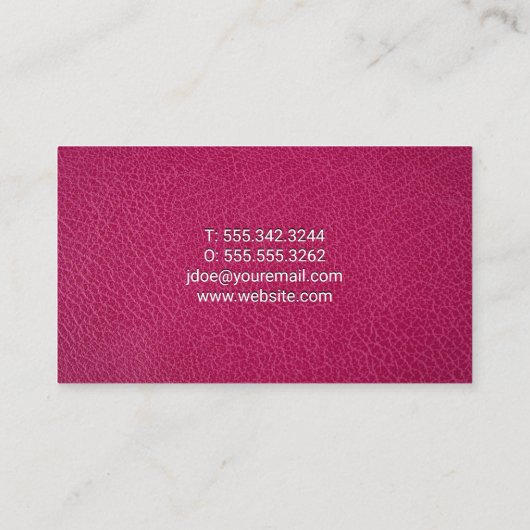 Rosa Leder Visitenkarte (Rückseite)