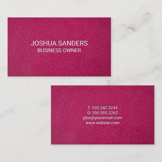 Rosa Leder Visitenkarte (Vorne/Hinten)