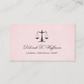 Rosa Leder weibliche Rechtsskala Visitenkarte (Vorderseite)