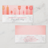 Rosa Ledermarmormatte | Führungskraft Koch Visitenkarte (Vorne/Hinten)