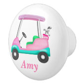 Rosa Lederoptik Eleganter Golfwagen-Name Keramikknauf (Rechts)