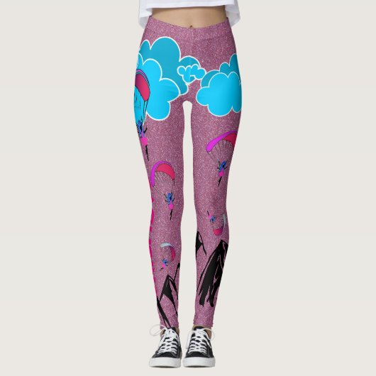 Rosa legging Elf-Staub-Gleitschirmfliegen Leggings (Vorderseite)