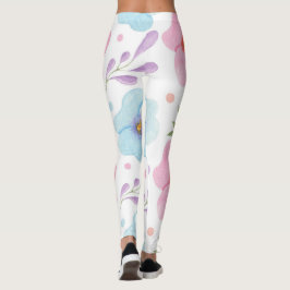 Rosa Leggings aus der Blüte - Weißer Hipster Yoga 