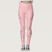 Rosa Leggings Halloween Süße Goth-Schädel (Vorderseite)