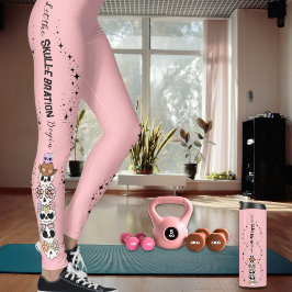 Rosa Leggings Halloween Süße Goth-Schädel