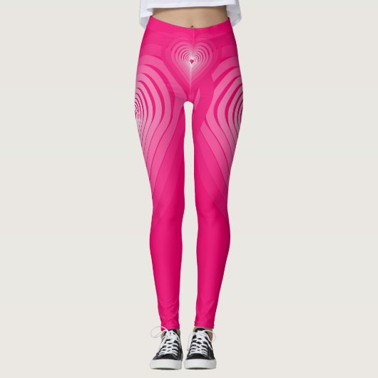 Rosa Leggings mit Herz (Vorderseite)
