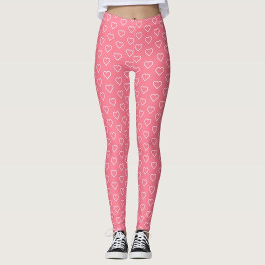 Rosa Leggings mit Herz oder Farbauswahl (Vorderseite)