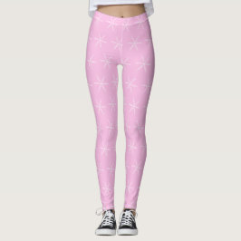 Rosa Leggings mit Snowflake