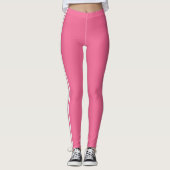 Rosa Leggings mit weißem Streifen und benutzerdefi (Vorderseite)