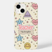 Rosa Lehrer Mathe Formen Muster Case-Mate iPhone Hülle (Rückseite)