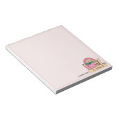 Rosa Lehrerdank Retro-Bleistift Notizblock (angewinkelt)