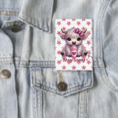 Rosa, leicht Bleibe, Kühe im Hochland Button (Insitu)