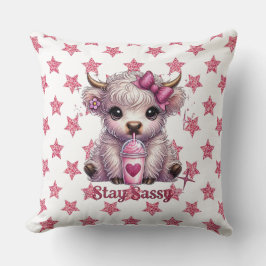 Rosa, leicht Bleibe, Kühe im Hochland Kissen