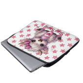 Rosa, leicht Bleibe, Kühe im Hochland Laptopschutzhülle (Vorne Knopf)