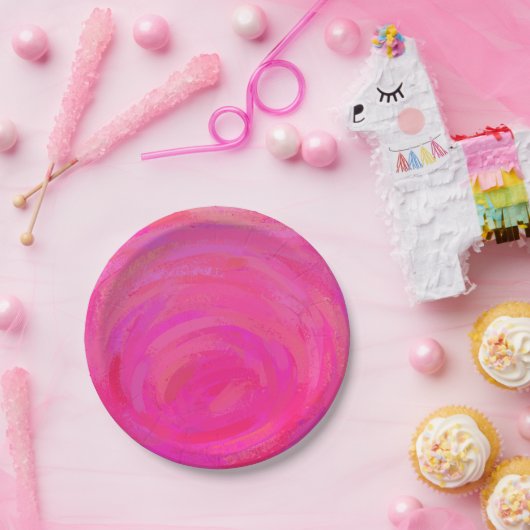 rosa Leidenschaft Pappteller (Party)