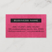 Rosa Leinwand Elegantes Monogramm Visitenkarte (Rückseite)