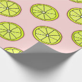 Rosa Lemonade-Lemon-Slice-Muster Blässe Geschenkpapier (Ecke)