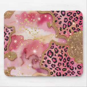 Rosa Leo und Gold Shine Mousepad