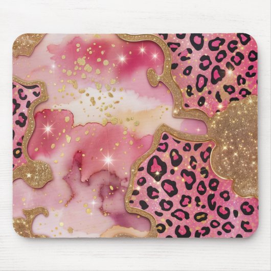 Rosa Leo und Gold Shine Mousepad (Vorne)