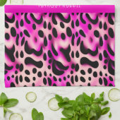 rosa Leopard 3D Geometrisches Muster Geschirrtuch (Gefaltet)