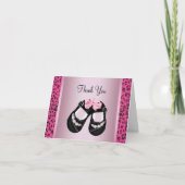 Rosa Leopard-Babyparty danken Ihnen Dankeskarte (Vorderseite)