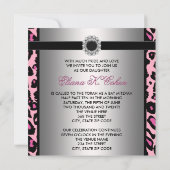 Rosa Leopard Bat Mitzvah Einladungen (Rückseite)
