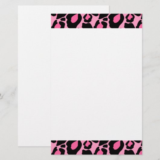 Rosa Leopard Briefpapier (Vorne/Hinten)