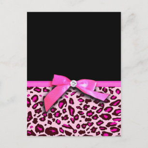Rosa-leopard-Buggrafik Postkarte