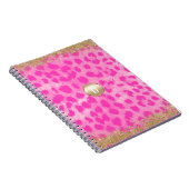 Rosa Leopard Cheetah Print Gold Glitzer Moderne Notizblock (Rechte Seite)