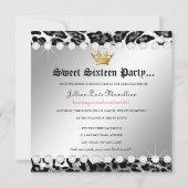 rosa Leopard der Kronen-311-Lavish Einladung (Rückseite)