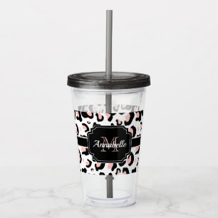 Rosa Leopard-Druck Acryltrinkbecher