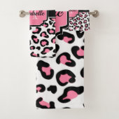 Rosa Leopard-Druck Badhandtuch Set (Insitu)