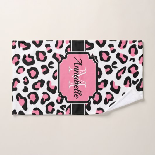 Rosa Leopard-Druck Badhandtuch Set (Handtuch)