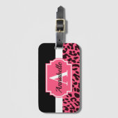 Rosa Leopard-Druck Gepäckanhänger (Vorderseite Vertikal)