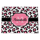 Rosa Leopard-Druck Große Geschenktüte (Vorderseite)