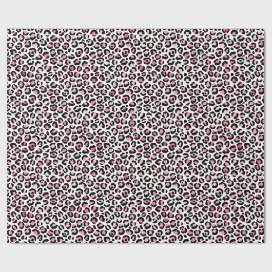 Rosa Leopard-Druck in Weiß Geschenkpapier (Flach)
