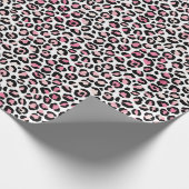 Rosa Leopard-Druck in Weiß Geschenkpapier (Ecke)
