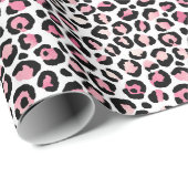 Rosa Leopard-Druck in Weiß Geschenkpapier (Rolleneckpunkt)