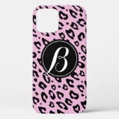 Rosa Leopard Druck iPhone 12 Gehäuse mit Monogramm Case-Mate iPhone Hülle (Rückseite)
