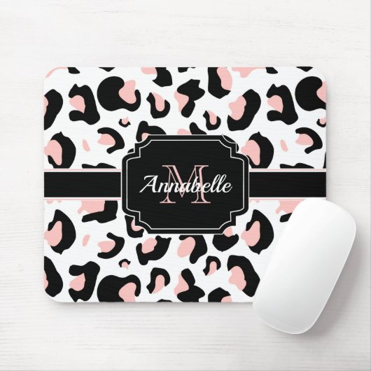 Rosa Leopard-Druck Mousepad (Mit Mouse)