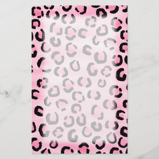 Rosa Leopard-Druck-Muster Briefpapier (Vorderseite)