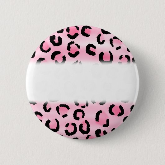 Rosa Leopard-Druck-Muster Button (Vorderseite)