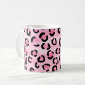 Rosa Leopard-Druck-Muster Kaffeetasse (Vorderseite Links)