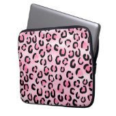 Rosa Leopard-Druck-Muster Laptopschutzhülle (Vorderseite Links)