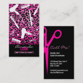 Rosa Leopard-Druck-Salon bearbeitet Visitenkarte (Vorne/Hinten)