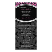 Rosa Leopard-Druck-Salon-KuponsSpecials Werbekarte (Hinten)