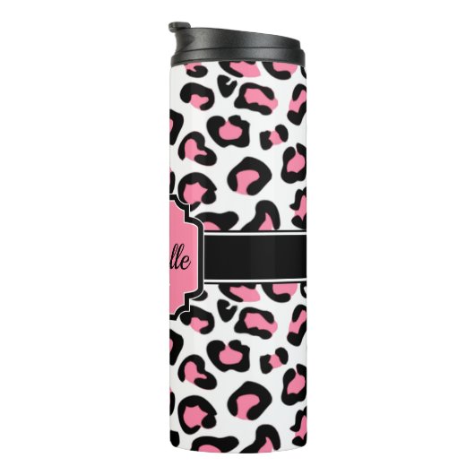 Rosa Leopard-Druck Thermosbecher (Nach rechts gedreht)