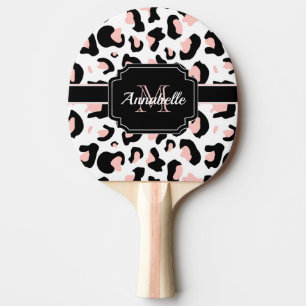 Rosa Leopard-Druck Tischtennis Schläger