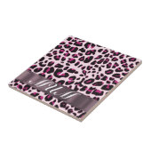 Rosa Leopard drucken personalisierte Mütter Fliese (Seite)