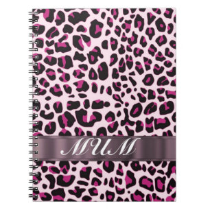 Rosa Leopard drucken personalisierte Mütter Notizblock